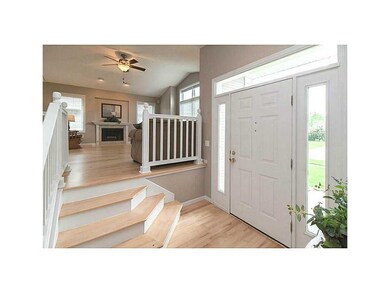 Entryway. Freshly refinished maple hardwoods and f