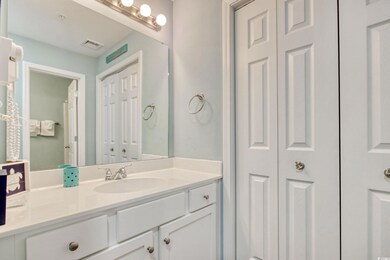 Bathroom featuring a closet, visible vents, and va