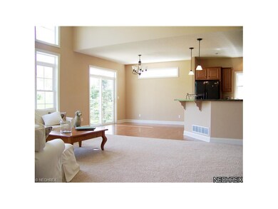 View from great room into kitchen dining area