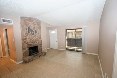Living area with fireplace