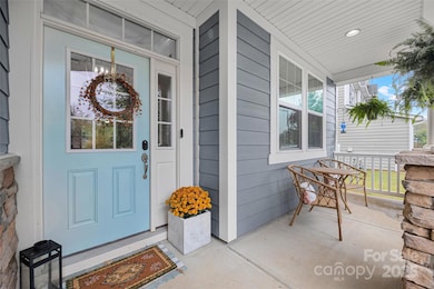 Nice front porch with stone features