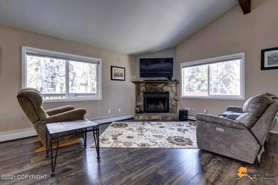 Alaskan rock fireplace in the greatroom