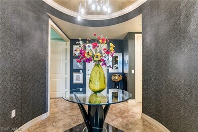 Coffered ceiling with designer glass chip textured
