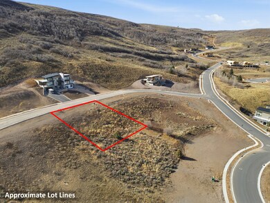 Aerial overview of property's location featuring property boundaries highlighted