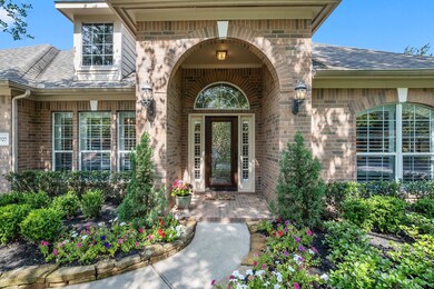 Double coach lights on the front porch walls. Full gutters on front for proper drainage.