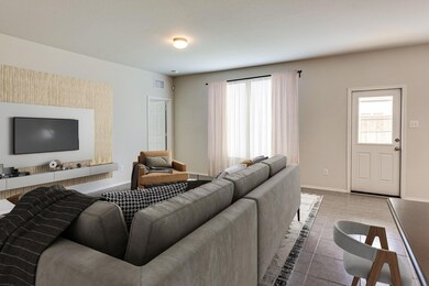 View of tiled living room