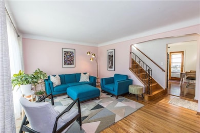 Living Room with original hardwood floors