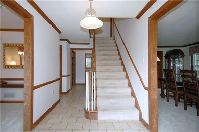 The ceramic tile entry hall is 15 x 7.