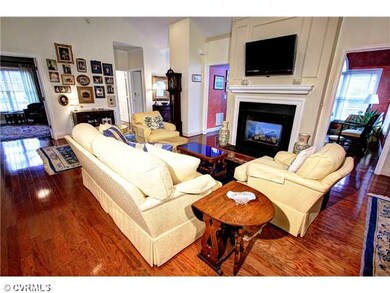 Living Room - The cathedral ceiling and gas firepl