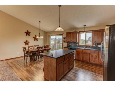 Great vaulted dining area with sliders to the deck