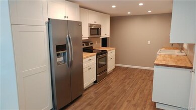 Pantry has pull-out drawers