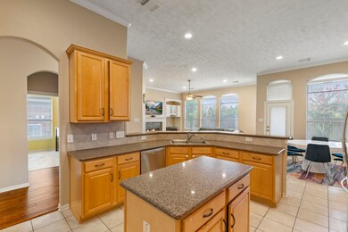 The kitchen overlooks the breakfast area and the large family room!