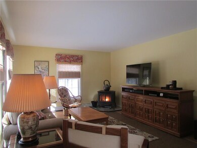 Pellet stove provides warm and cozy...