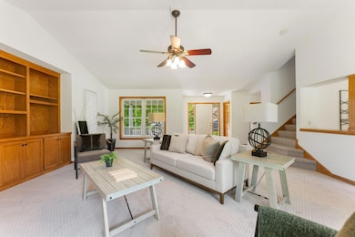Main level living room with gas fireplace