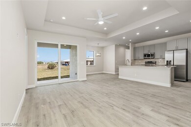 Unfurnished living room with light hardwood / wood
