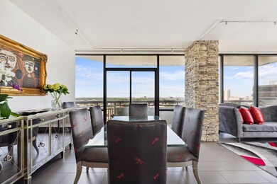 Dining open to the living room.
