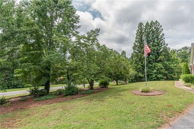 Maturely landscaped front yard