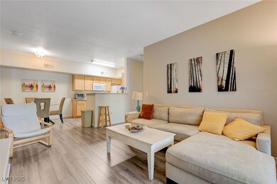 Living area featuring light wood-style floors and