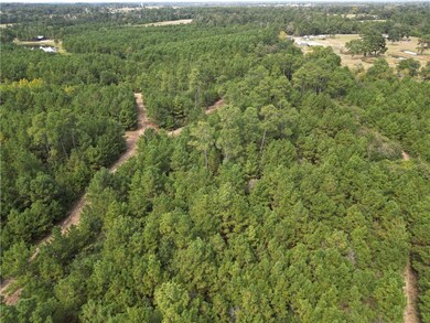 Aerial view of property and surrounding area featuring a heavily wooded area