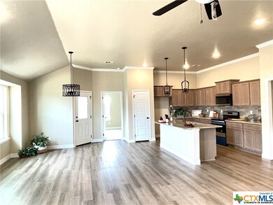 View of the kitchen and dining area