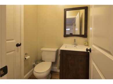 Bathroom. The first floor lavette includes a stora
