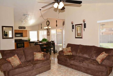 Great room adjoins kitchen