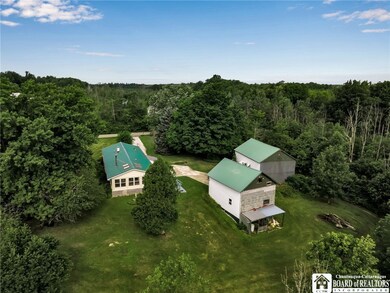 aerial photo home and barns