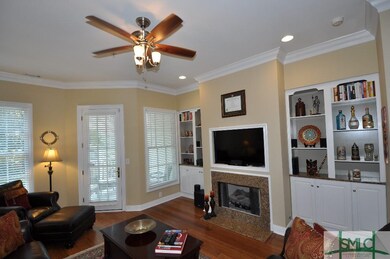 Living Room. Living room with built in bookcases a