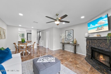 Living room with fireplace