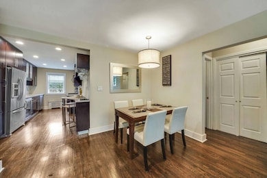 Dining space featuring recessed lighting, and dark