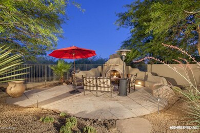 Backyard fireplace
