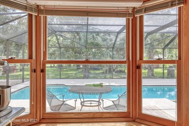 Pool view from kitchen