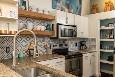 Modern kitchen with updated exposed shelving