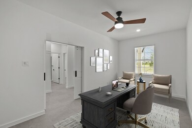 Convenient home office with barn doors