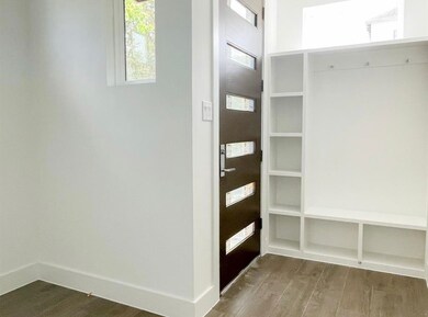 Property entrance with built-in shelves