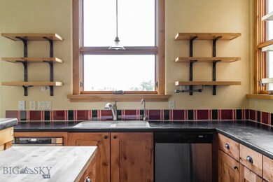 Kitchen - open shelves, artisan counters