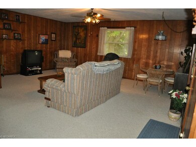 Roomy family room with access to the backyard