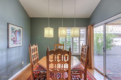 Dining with door to patio