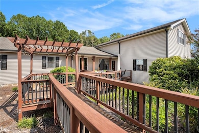 Wooden deck with a pergola