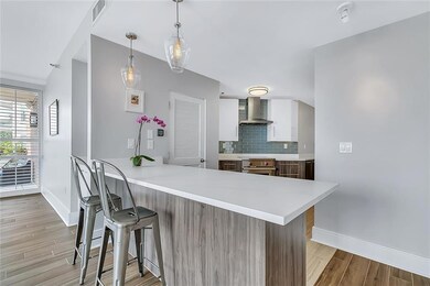 Living room flows into kitchen