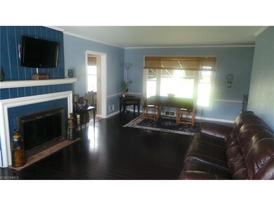 Bamboo flooring, wood-burning fireplace, large pic