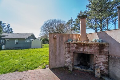 Back patio fireplace