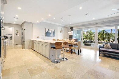 Marble floors and an open floor plan.