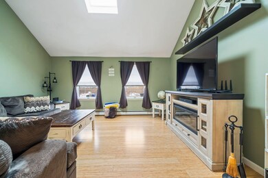 Vaulted ceiling with skylight