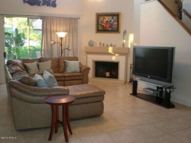 Family room with wood burning fireplace