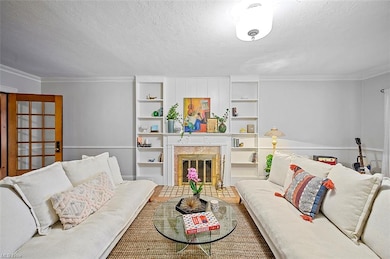 Woodburning fireplace and charming built ins!