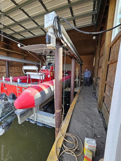 Dock area with boat lift