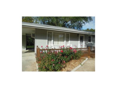 Front deck with landscaping
