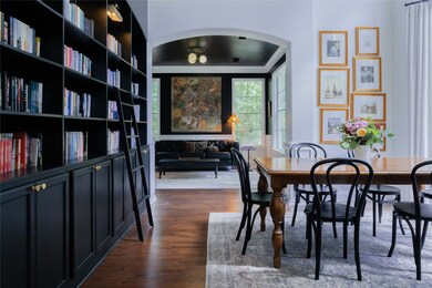 Custom built in bookcase and cabinets.