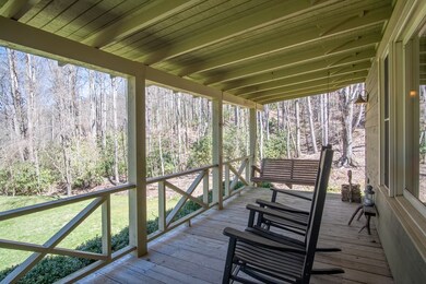 Porch overlooks the Pond